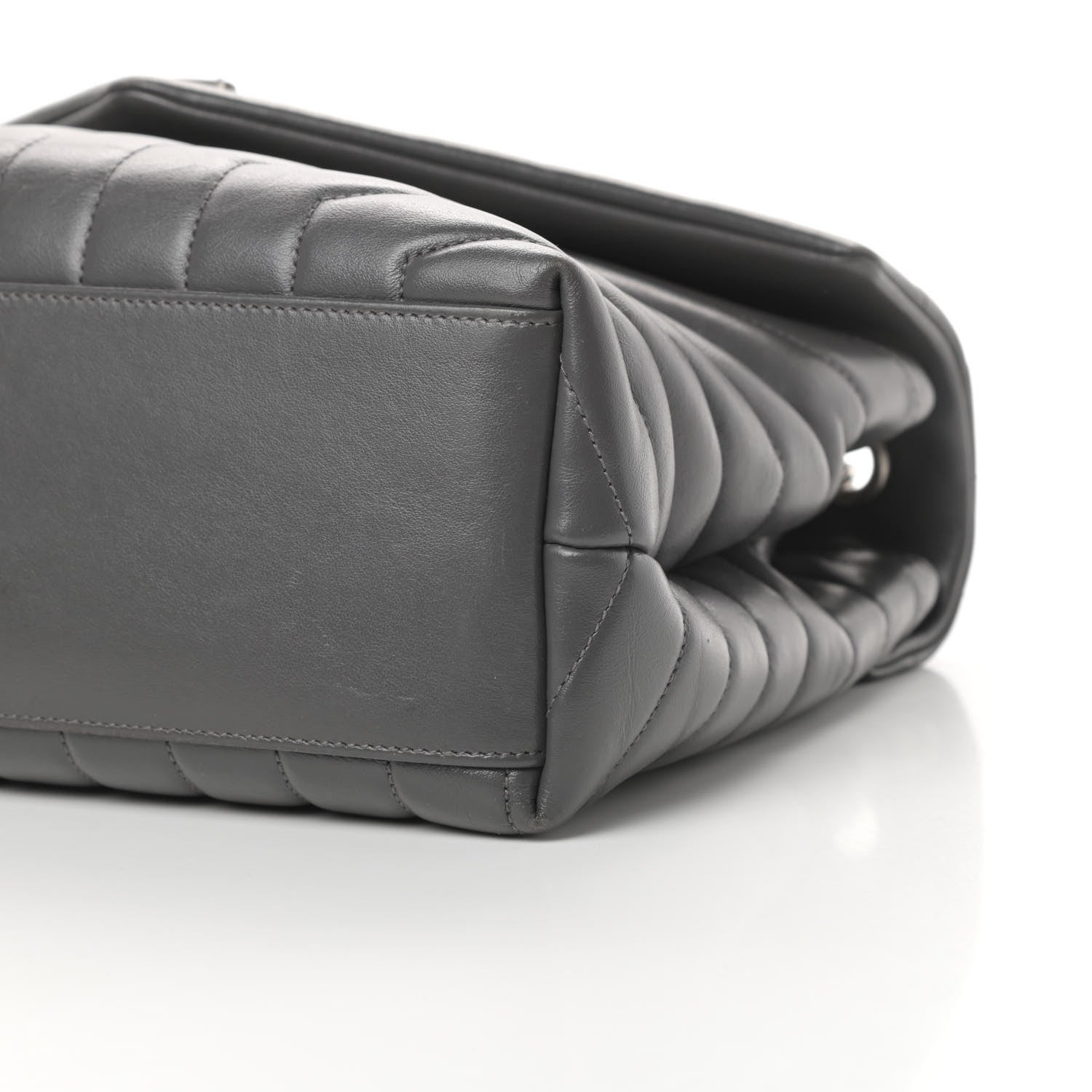 Saint Laurent Calfskin Y Quilted Monogram Medium Loulou Chain Satchel Asphalt 9 of 9