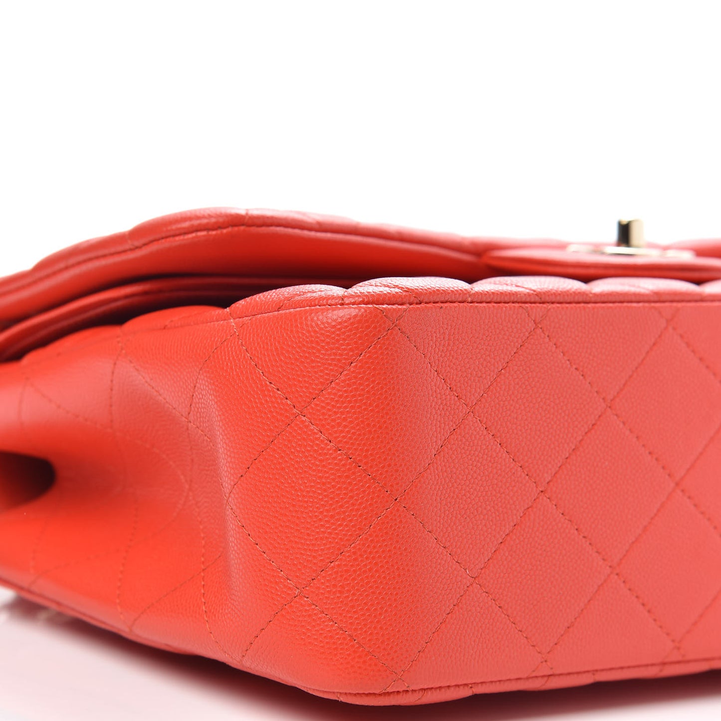 Caviar Quilted Jumbo Double Flap Red