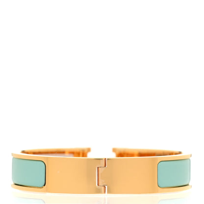 Hermes Enamel Narrow Clic Clac H Bracelet PM Aqua 3 of 5