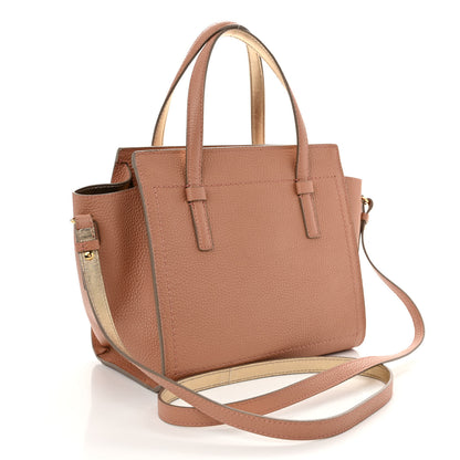 Salvatore Ferragamo Grained Calfskin Double Handle Small Amy Tote Beige Pink Gold 3 of 9