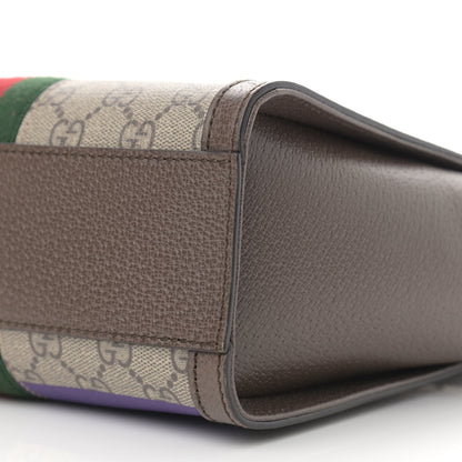 Gucci GG Supreme Monogram Equestrian Web Small Ophidia Tote Bag Beige Multicolor New Acero 10 of 10