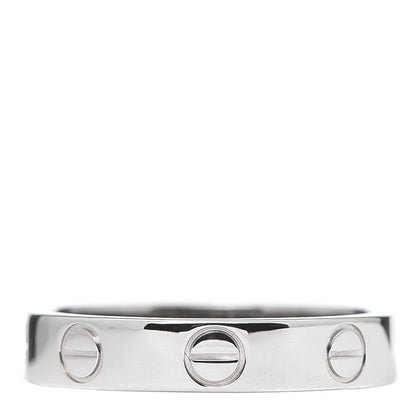 Cartier 18K White Gold 3.5mm LOVE Wedding Band Ring 49 4.75 3 of 5