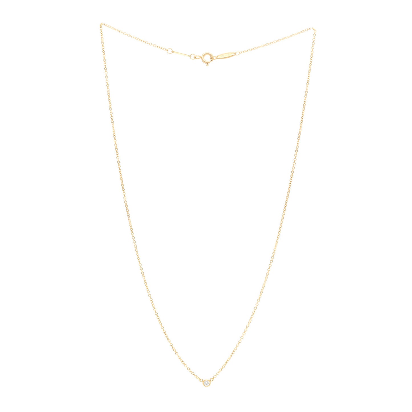 18K Yellow Gold Diamond .05ct Elsa Peretti Diamonds by the Yard Pendant Necklace