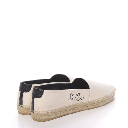 Saint Laurent Canvas Nappa Elba Light Logo Embroidered Espadrilles 38.5 Panna 4 of 10