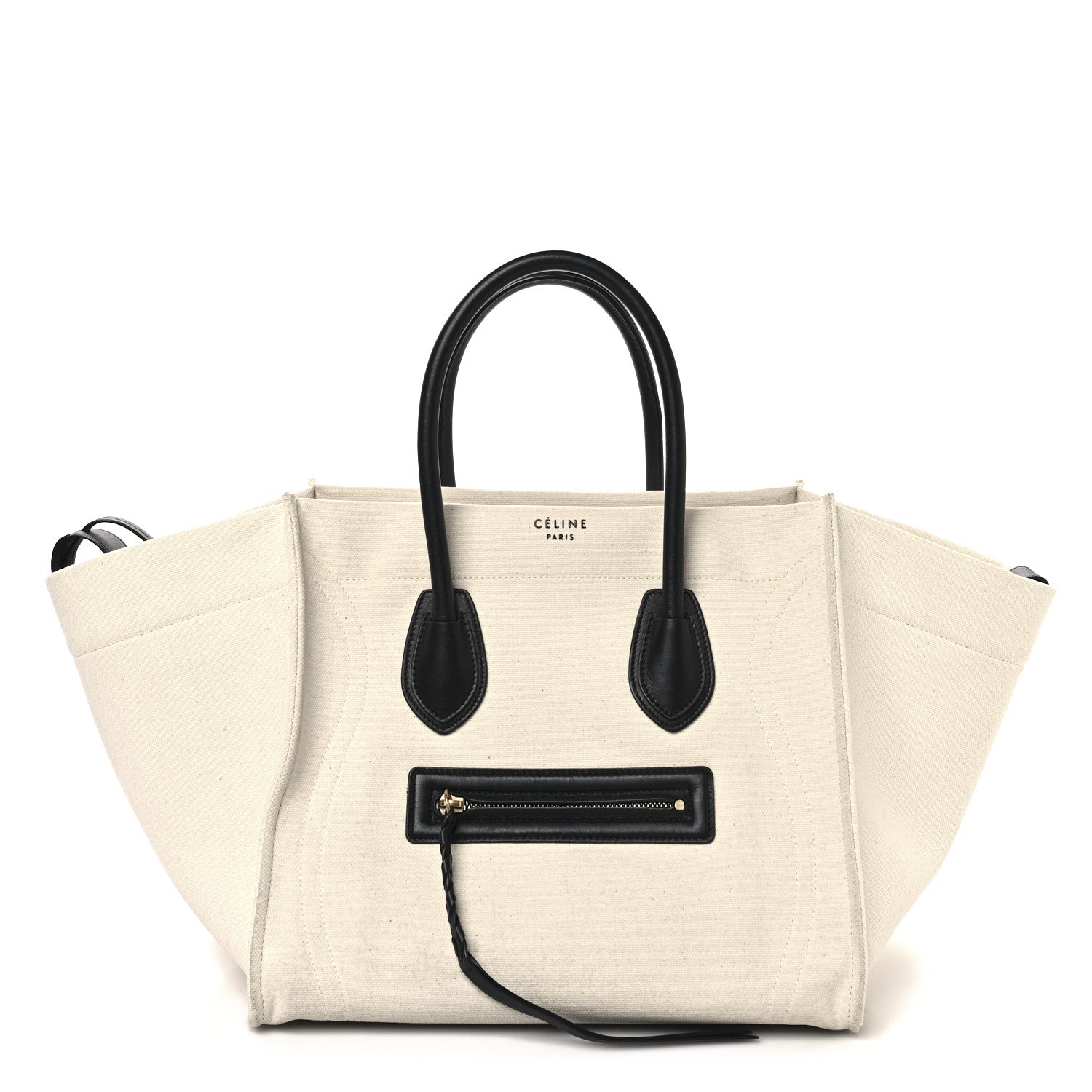 Celine Cotton Canvas Medium Phantom Luggage White 1 of 14