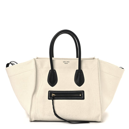 Celine Cotton Canvas Medium Phantom Luggage White 1 of 14