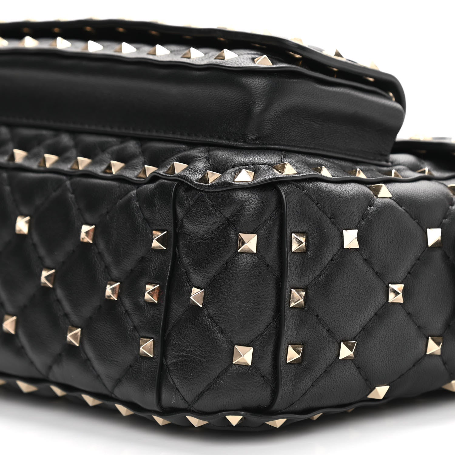 Valentino Garavani Lambskin Medium Rockstud Spike Shoulder Bag Black 9 of 11