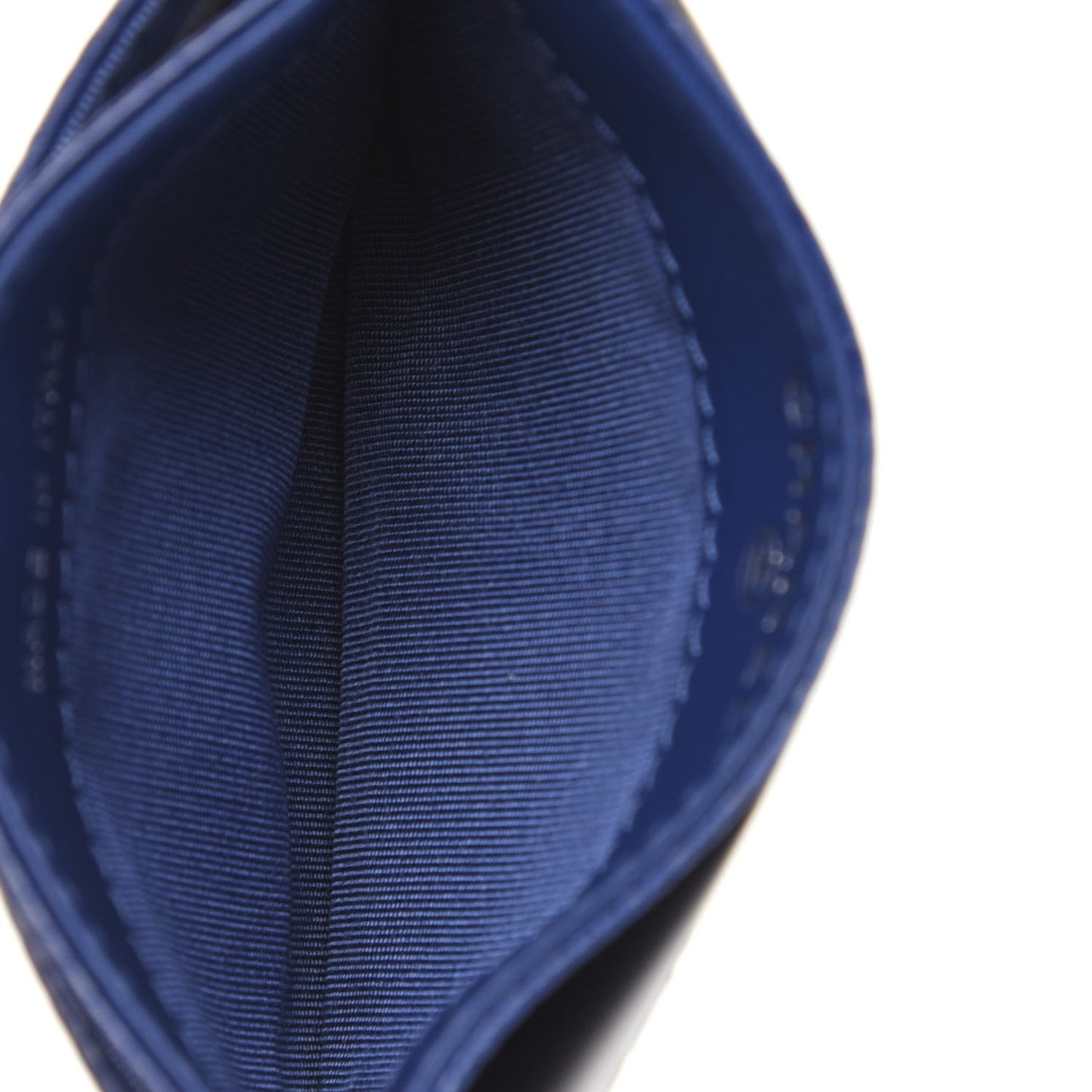 Caviar Quilted Chevron Boy Card Holder Blue