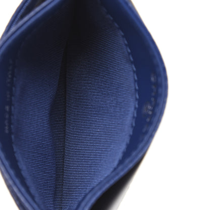 Chanel Caviar Quilted Chevron Boy Card Holder Blue 5 of 9