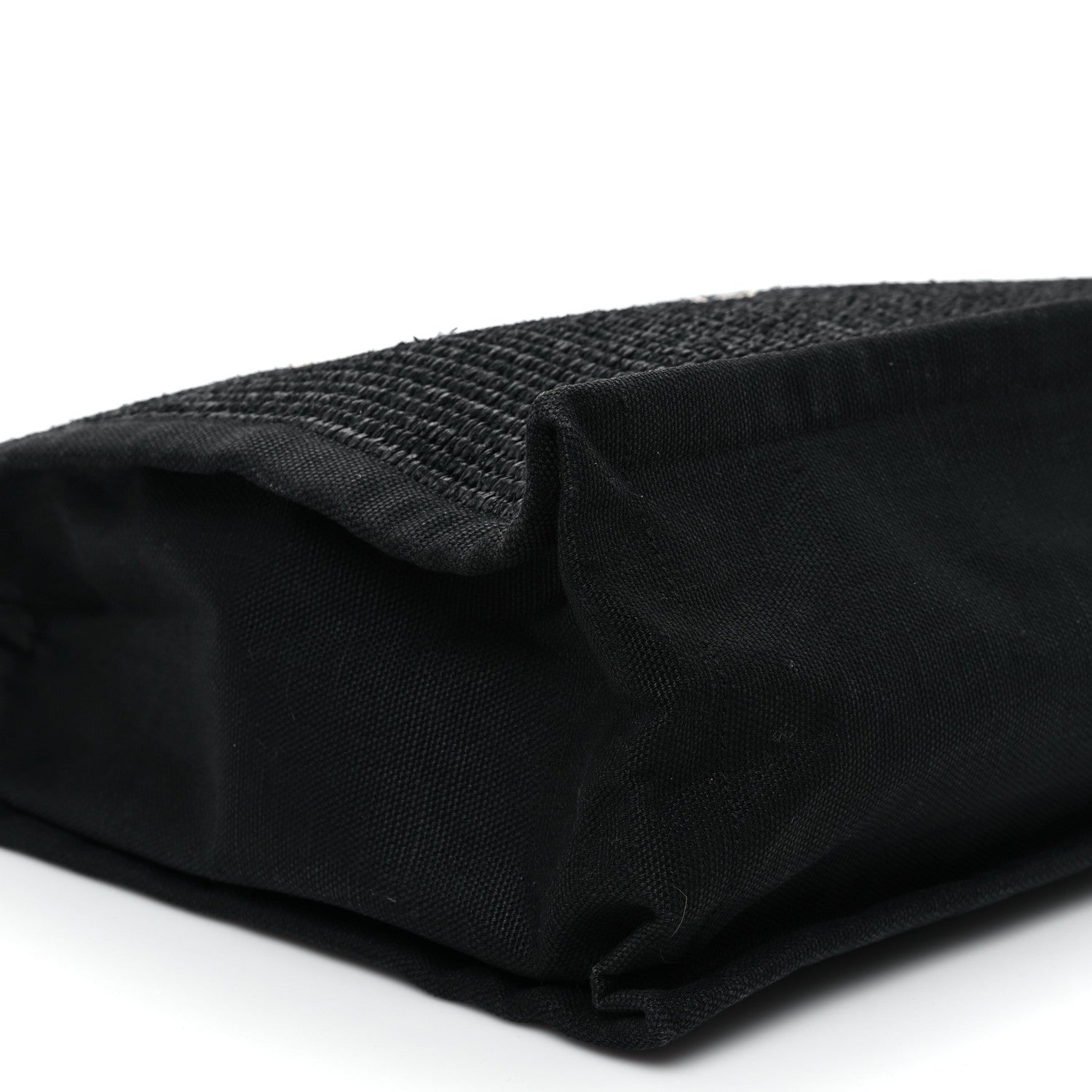 Saint Laurent Raffia Linen Calfskin Rive Gauche Tote Black 9 of 13