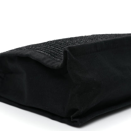 Saint Laurent Raffia Linen Calfskin Rive Gauche Tote Black 9 of 13