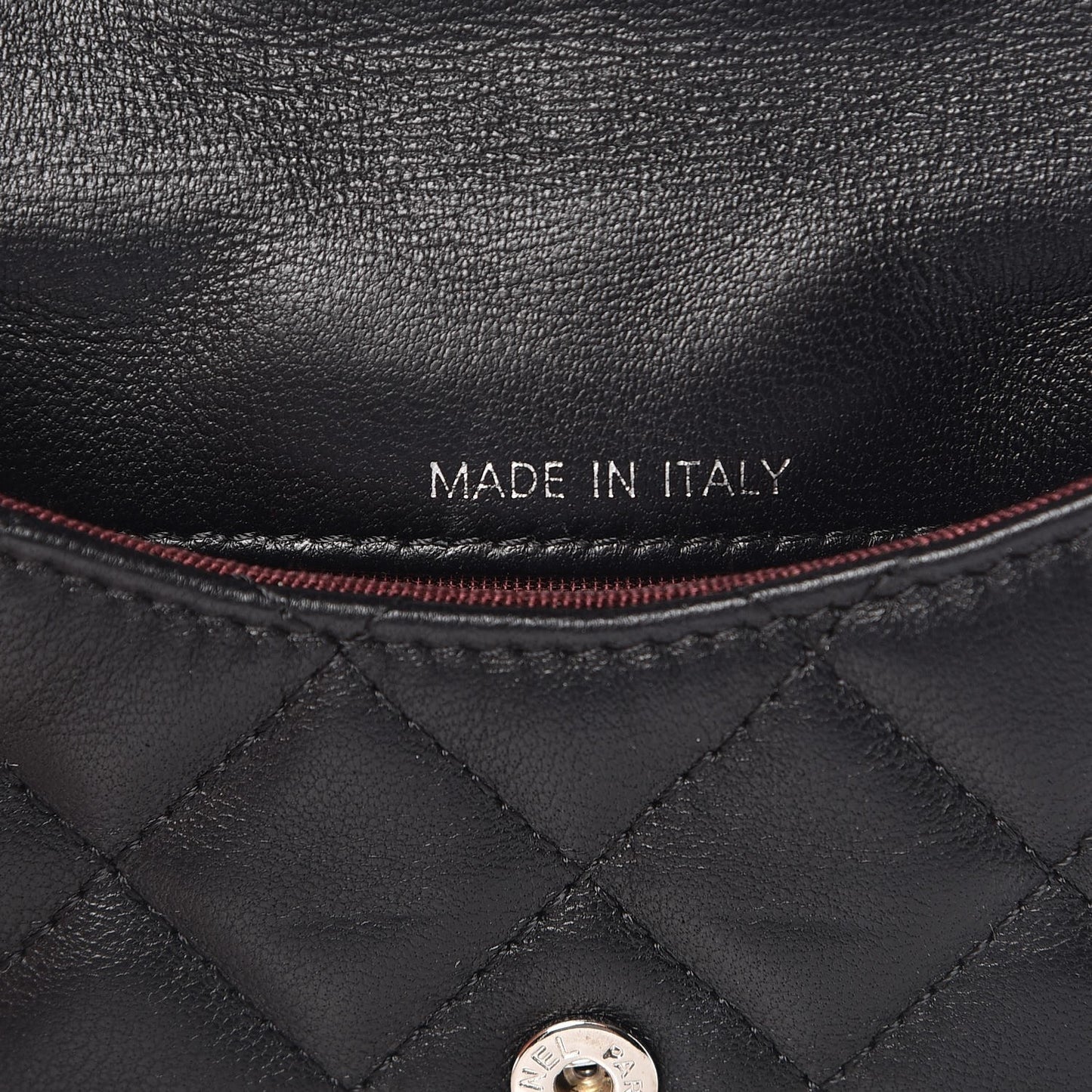 Lambskin Quilted Coin Purse Black