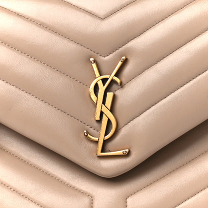 Saint Laurent Calfskin Y Quilted Monogram Medium Loulou Chain Satchel Dark Beige 9 of 11
