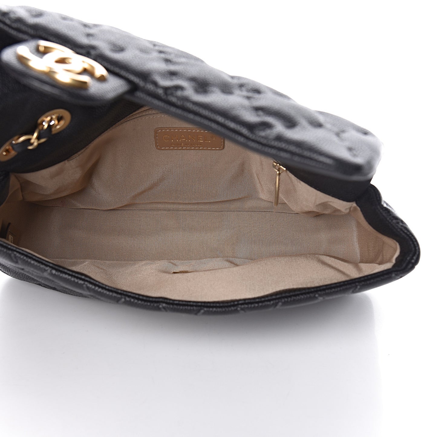 Caviar Stitched Flap Black