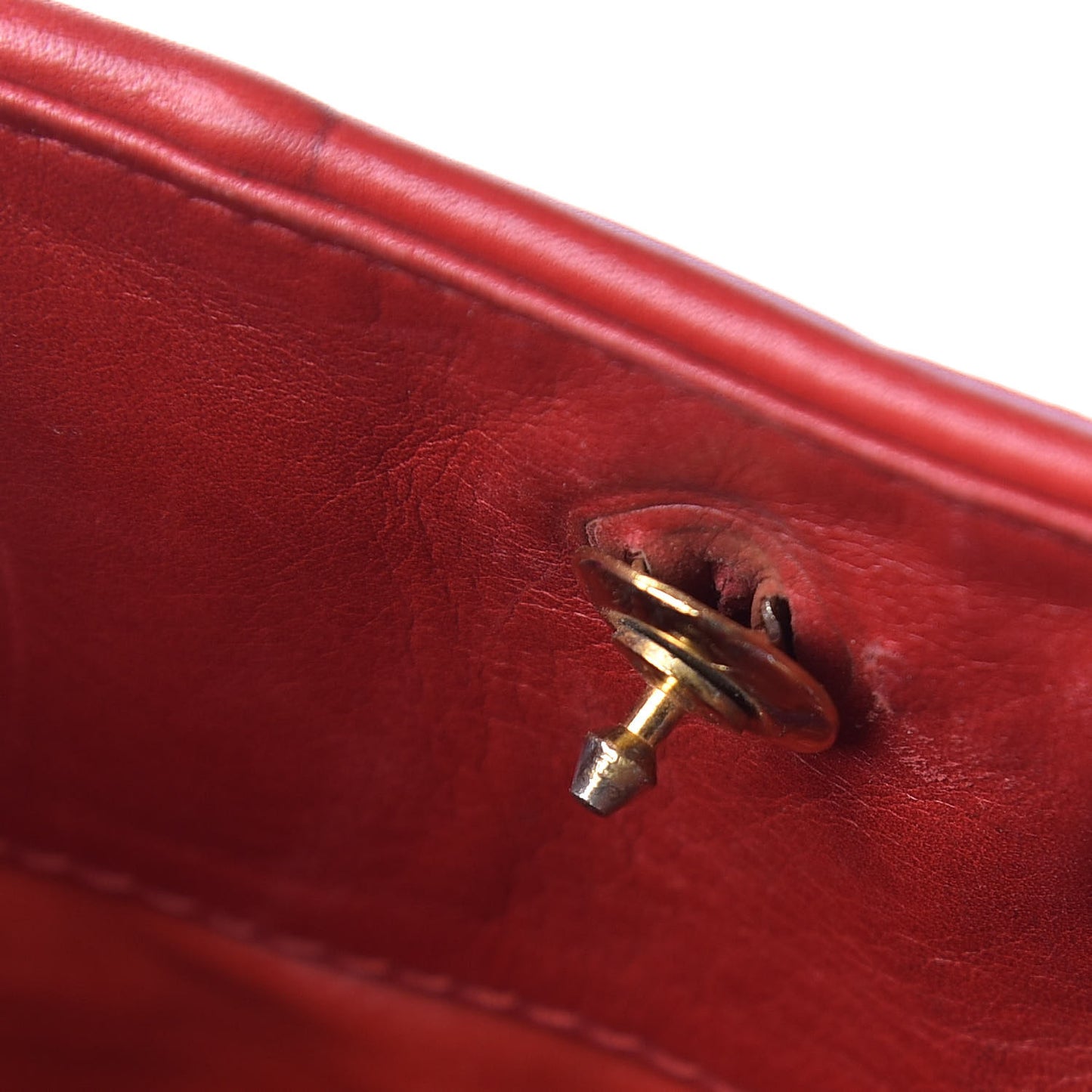 Lambskin Quilted Tote Red