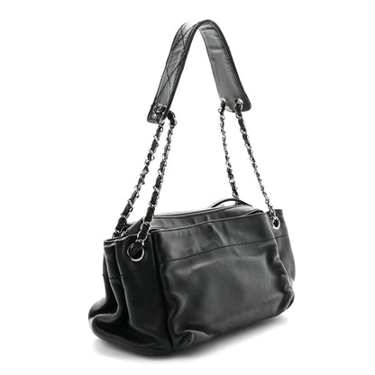 Chanel Lambskin Quilted Bowler Flap Shoulder Bag Black 3 of 10