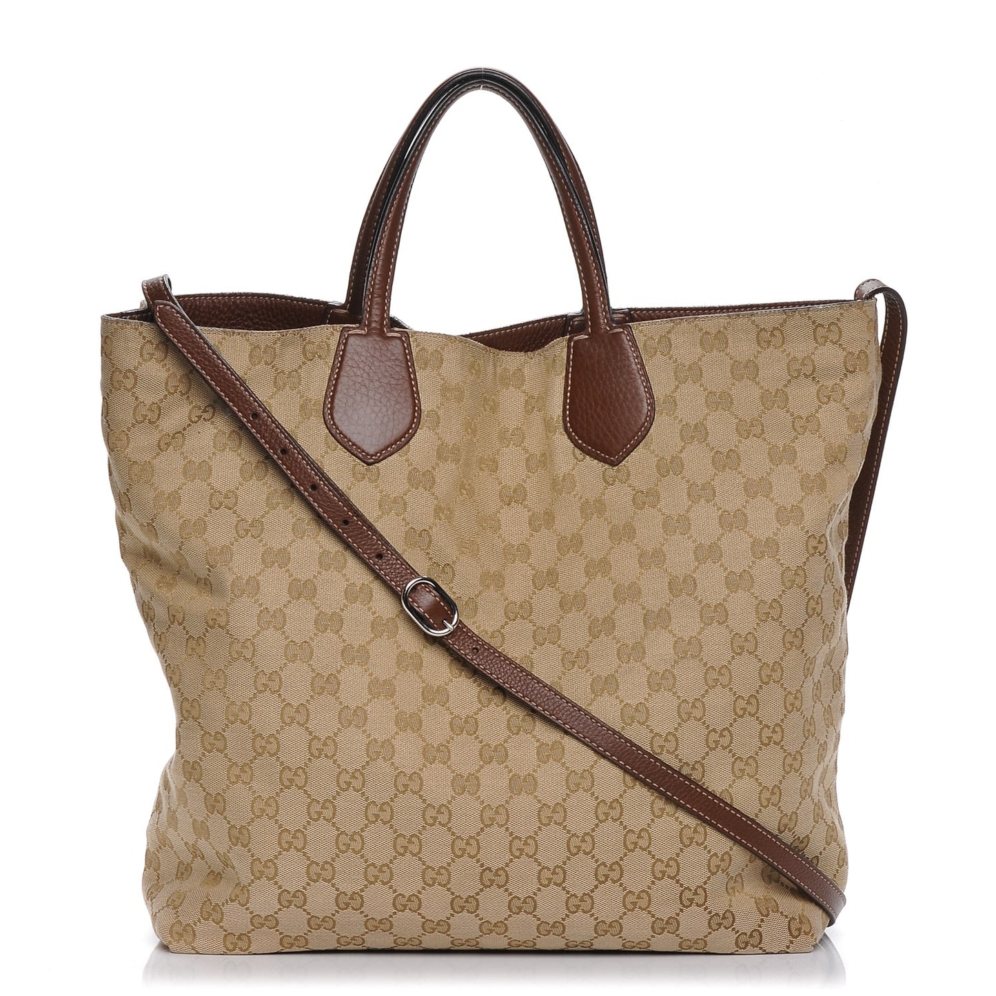 Pebbled Calfskin Medium Ramble Reversible Tote Black Nut Brown