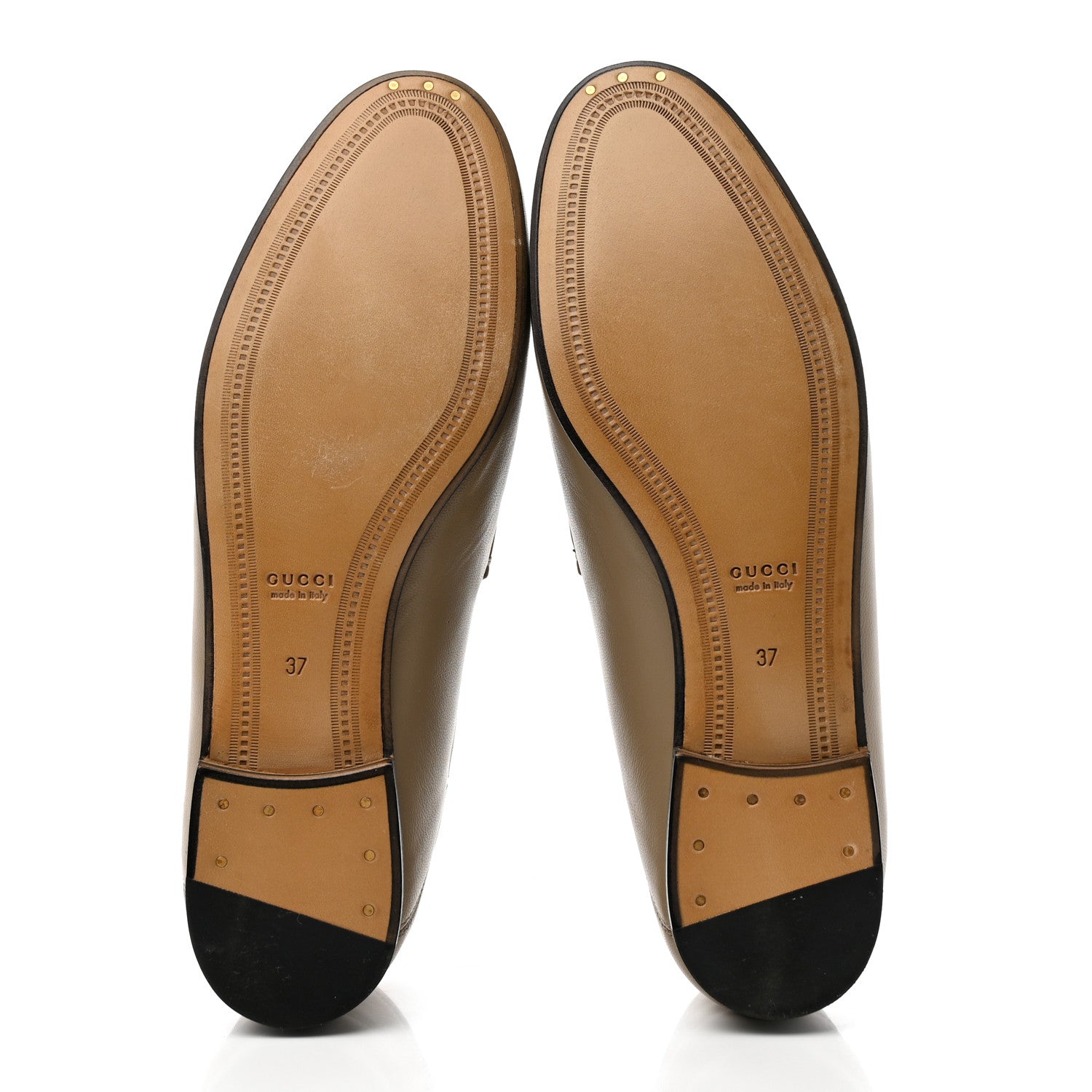 Gucci Lambskin Womens Brixton Horsebit Loafers 37 Mud 5 of 13