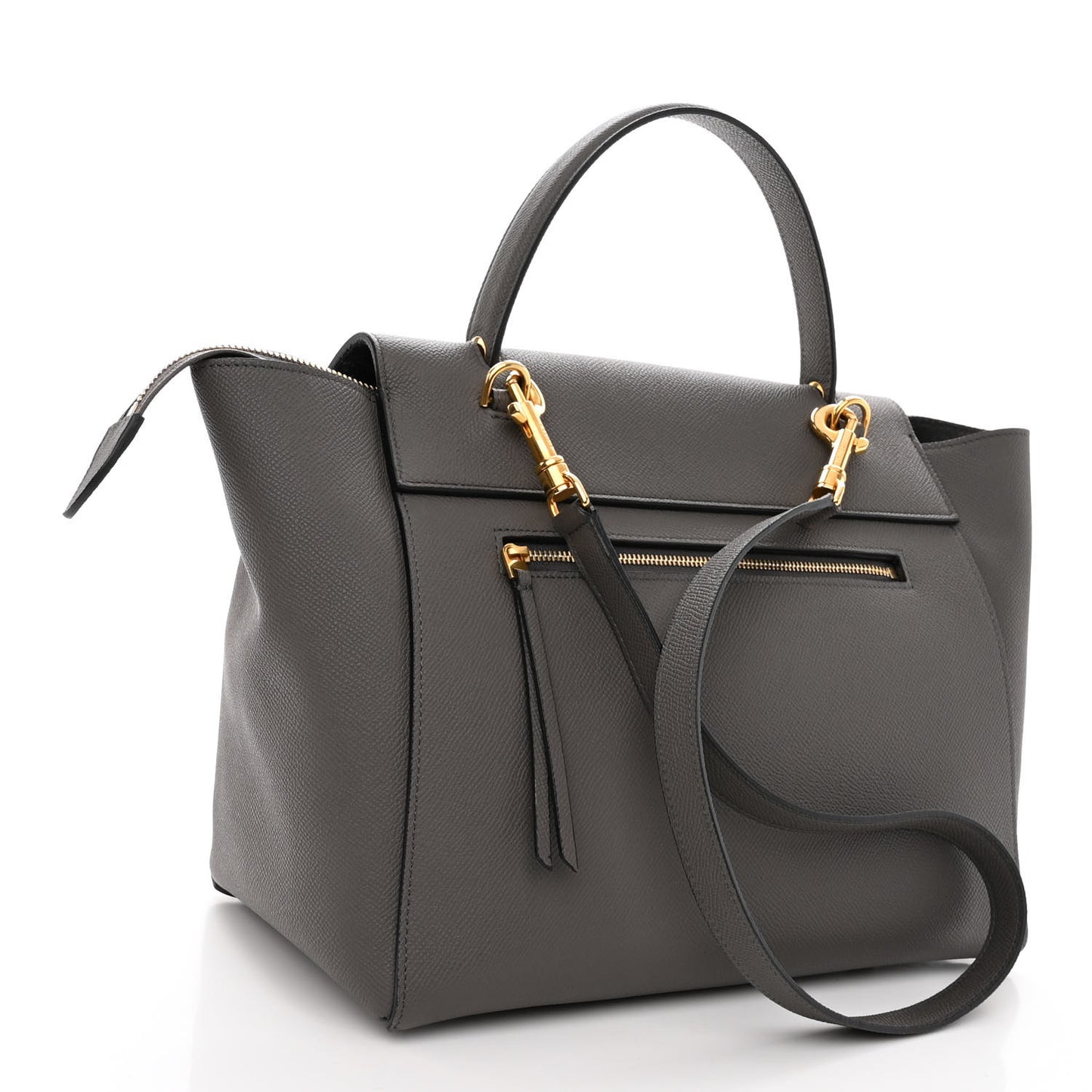 Grained Calfskin Mini Belt Bag Grey