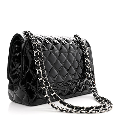 Chanel Patent Quilted Jumbo Double Flap Black 3 of 10