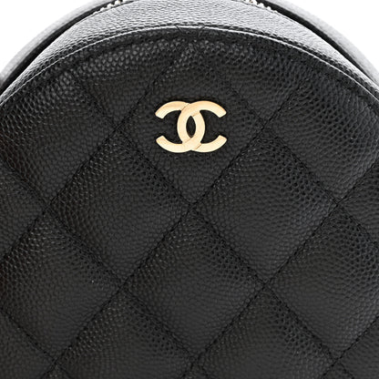 Chanel Caviar Quilted Round Clutch With Chain Black 8 of 11