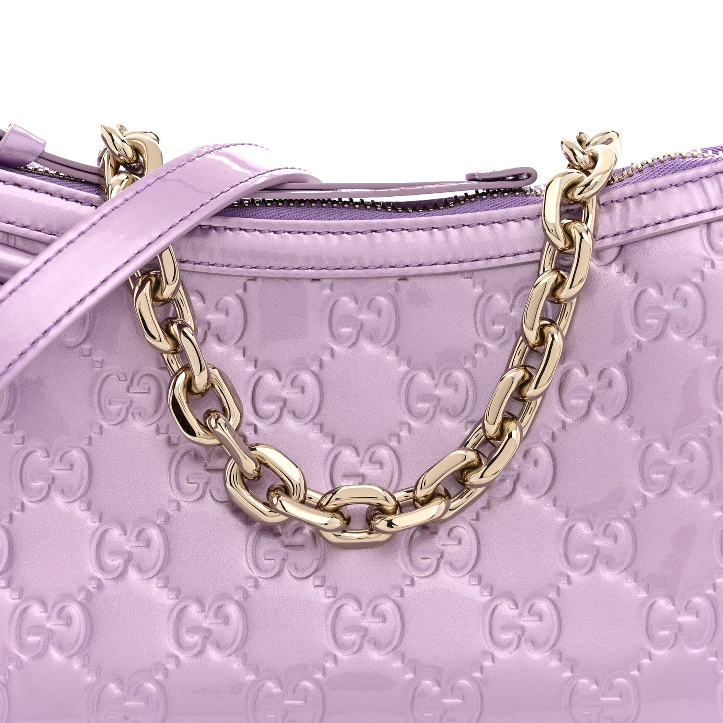 Shine Guccissima Emblem Small Shoulder Bag Lilac Haz