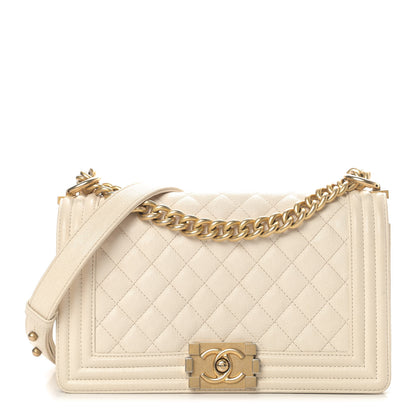 Chanel Caviar Quilted Medium Boy Flap Ivory 1 of 12