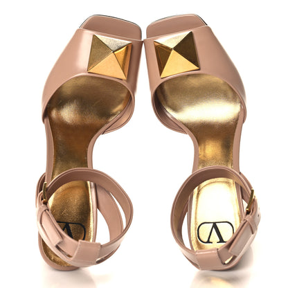 Valentino Garavani Calfskin One Stud Ankle Strap 90mm Sandals 41 Poudre 2 of 9