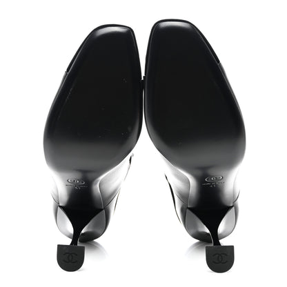 Chanel Lambskin Velvet Cap Toe Ankle Boots 41 Black 5 of 10