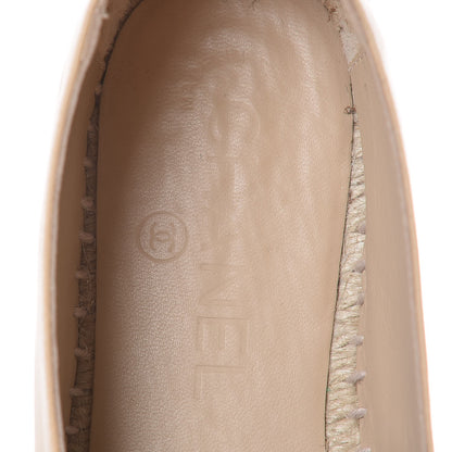 Chanel Lambskin CC Espadrilles 35 Beige Black 9 of 13