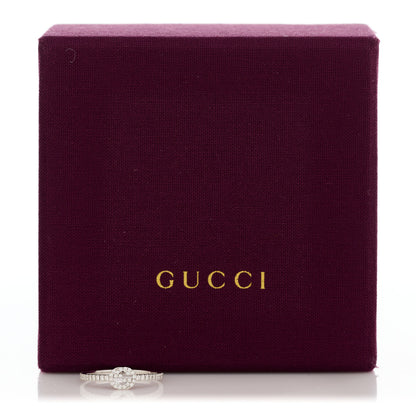 Gucci 18K White Gold Diamond Interlocking G Ring 57 8 7 of 7