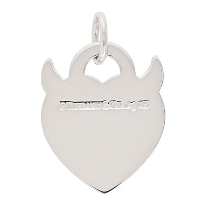 Tiffany Sterling Silver Enamel Return To Tiffany Devil Heart Tag Charm Blue 3 of 4