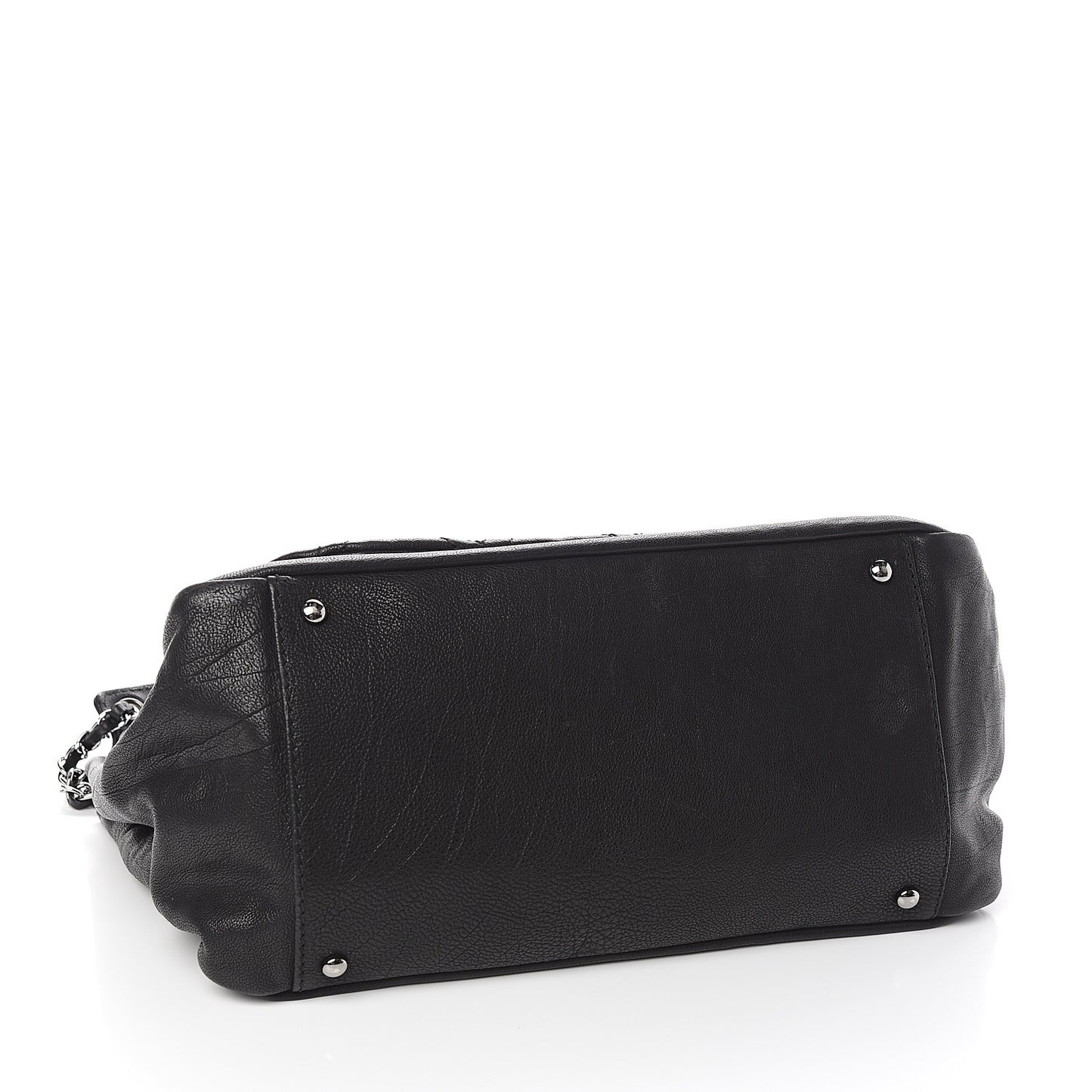 Calfskin Diamond Stitch Small Flap Black