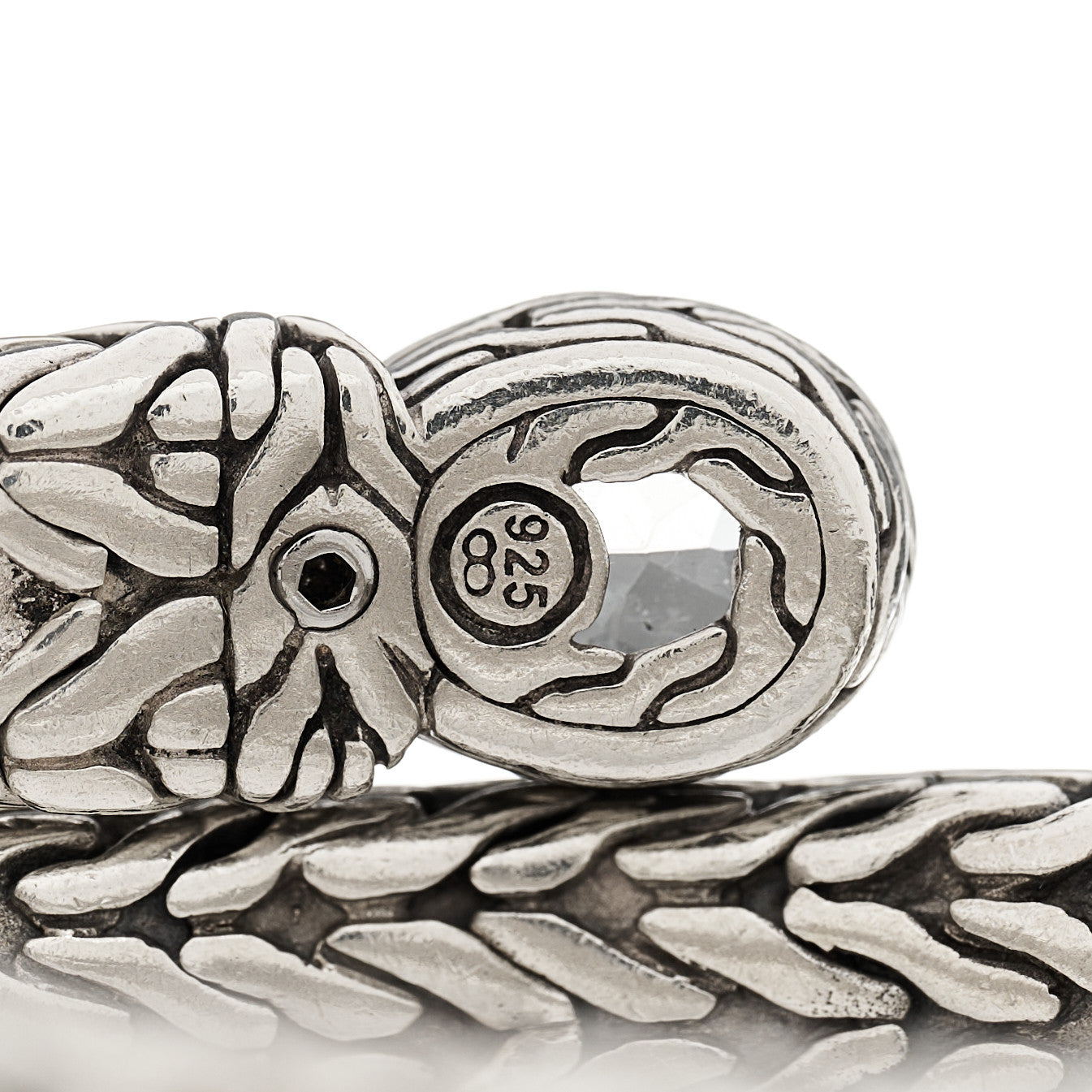 Sterling Silver White Topaz Double Coil Bracelet