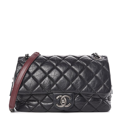 Chanel Aged Calfskin Jumbo New Portobello Flap Black 1 of 11