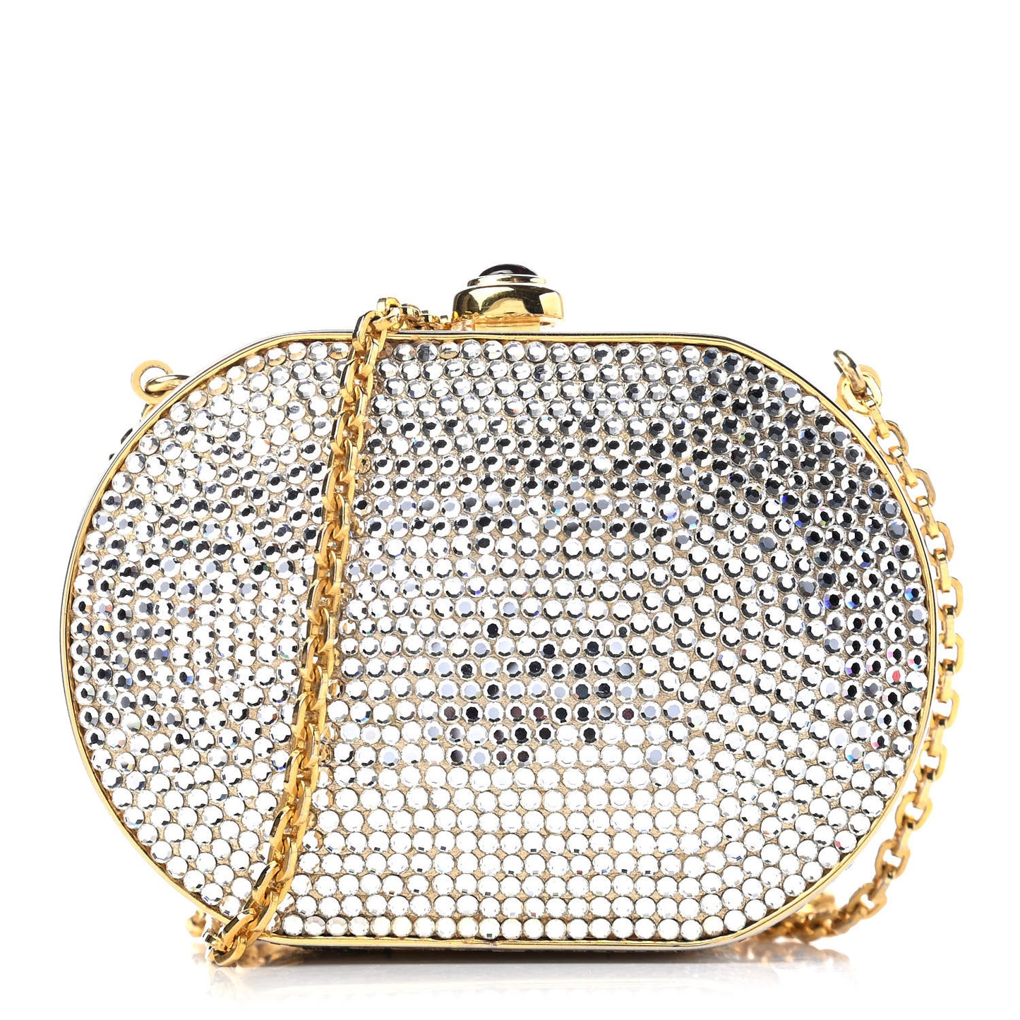 Swarovski Crystal Minaudiere Clutch Gold Silver