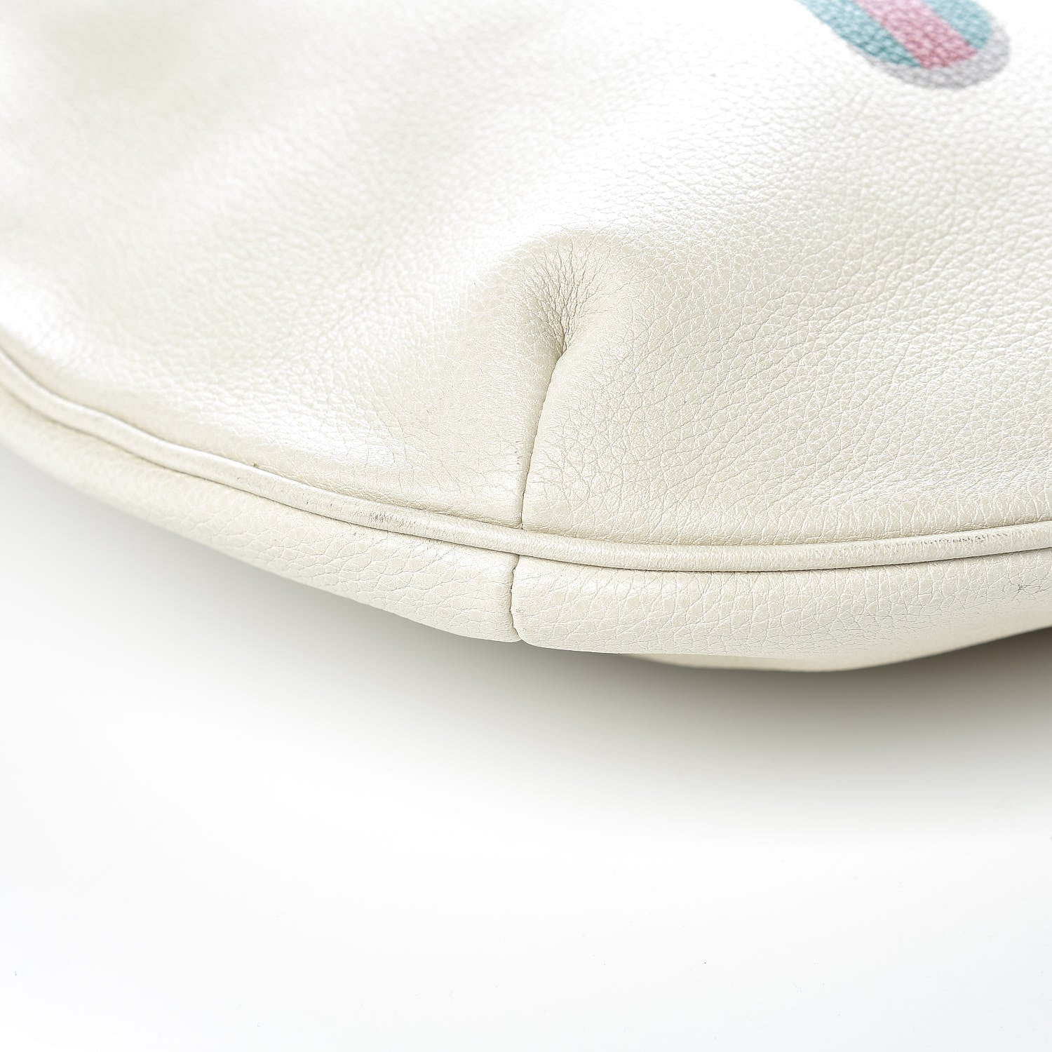 Gucci Grained Calfskin Logo Half Moon Hobo White 11 of 12