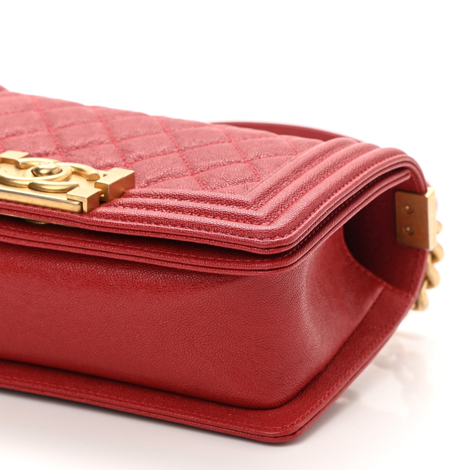 Chanel Caviar Quilted Small Boy Flap Red 10 of 12