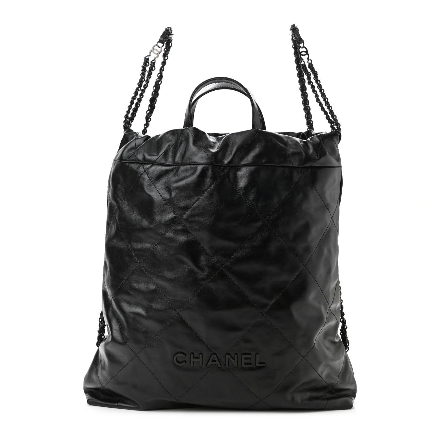 Chanel Shiny Calfskin Quilted Chanel 22 Backpack So Black 1 of 10