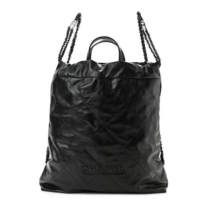 Chanel Shiny Calfskin Quilted Chanel 22 Backpack So Black 1 of 10