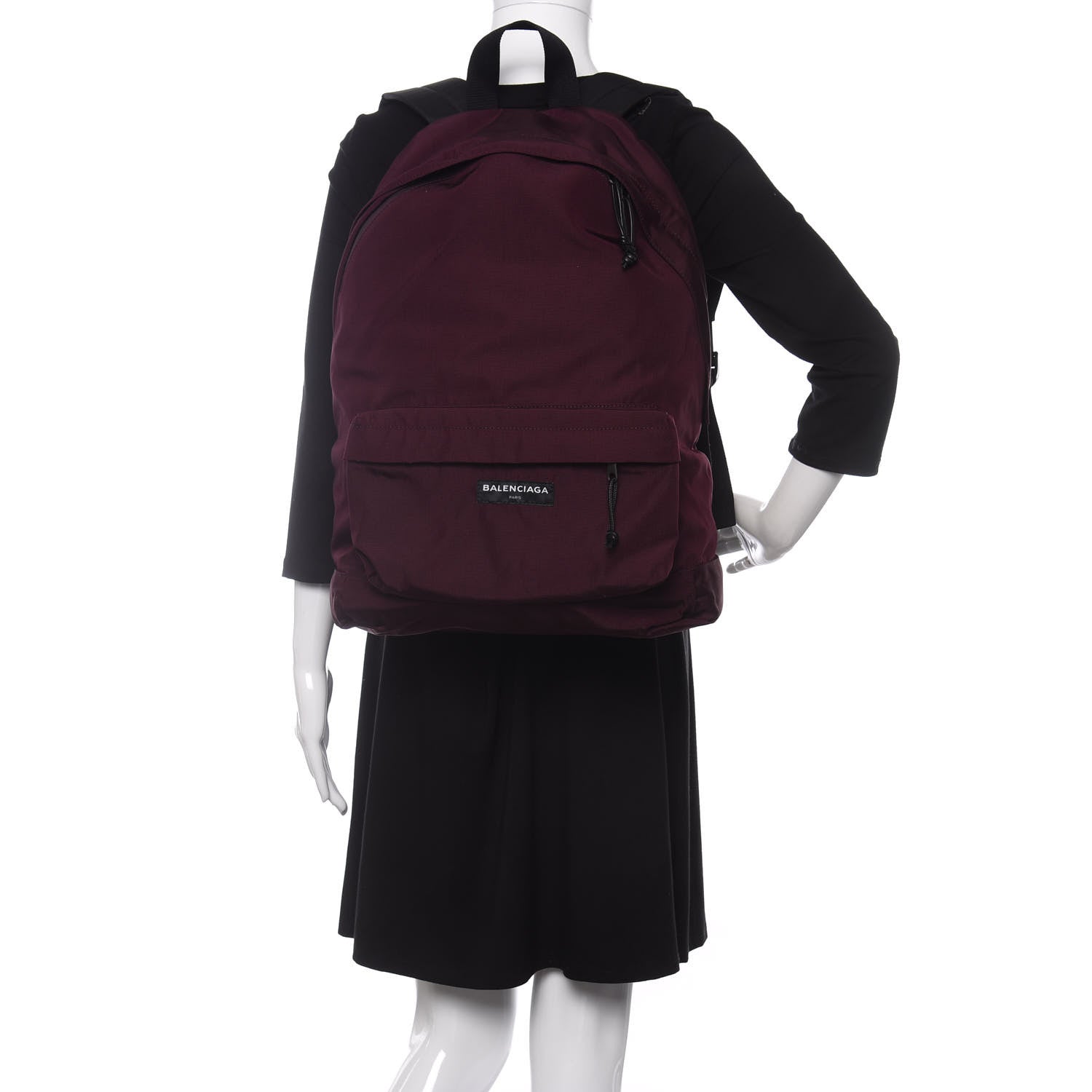 Balenciaga Nylon Canvas Explorer Backpack Bordeaux 2 of 9