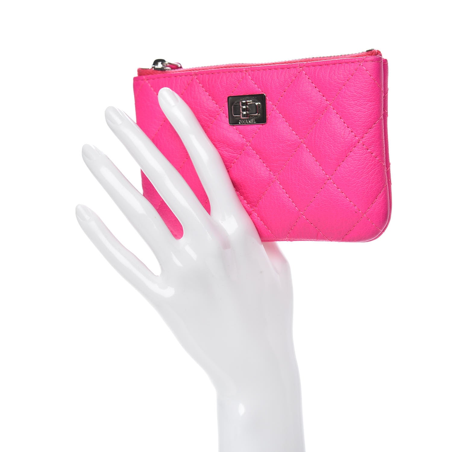 Chanel Goatskin Quilted Small Reissue Cosmetic Case Pink 2 of 8