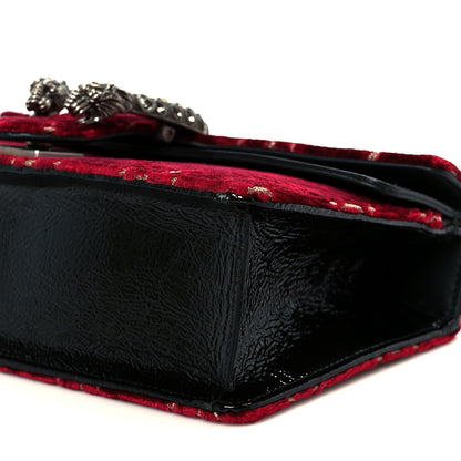 Gucci Velvet Skipper Crystal GG Monogram Small Dionysus Shoulder Bag Red Cipria Black Black Diamond 11 of 11