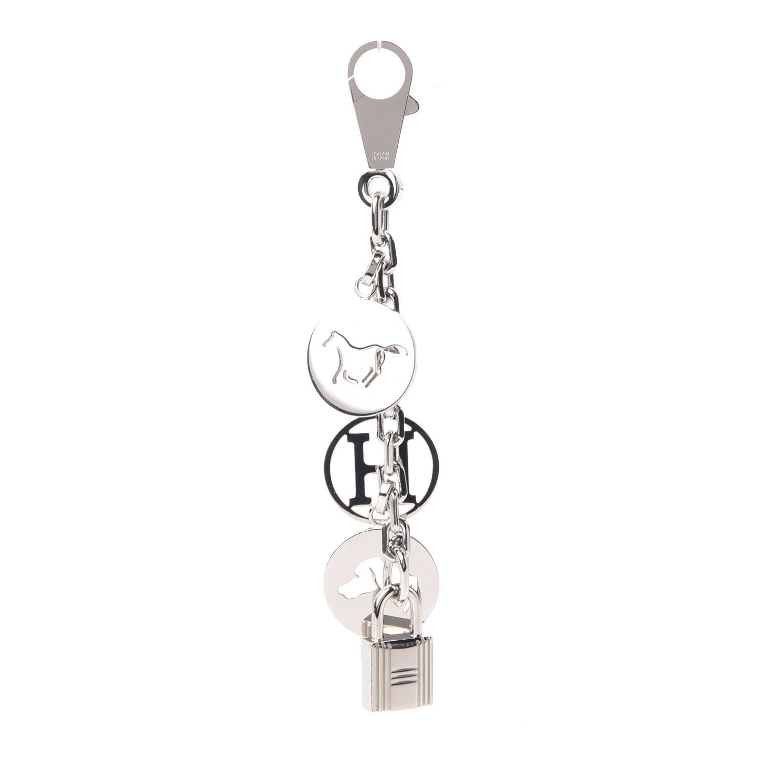 Hermes Palladium Breloque Bag Charm Silver 3 of 6