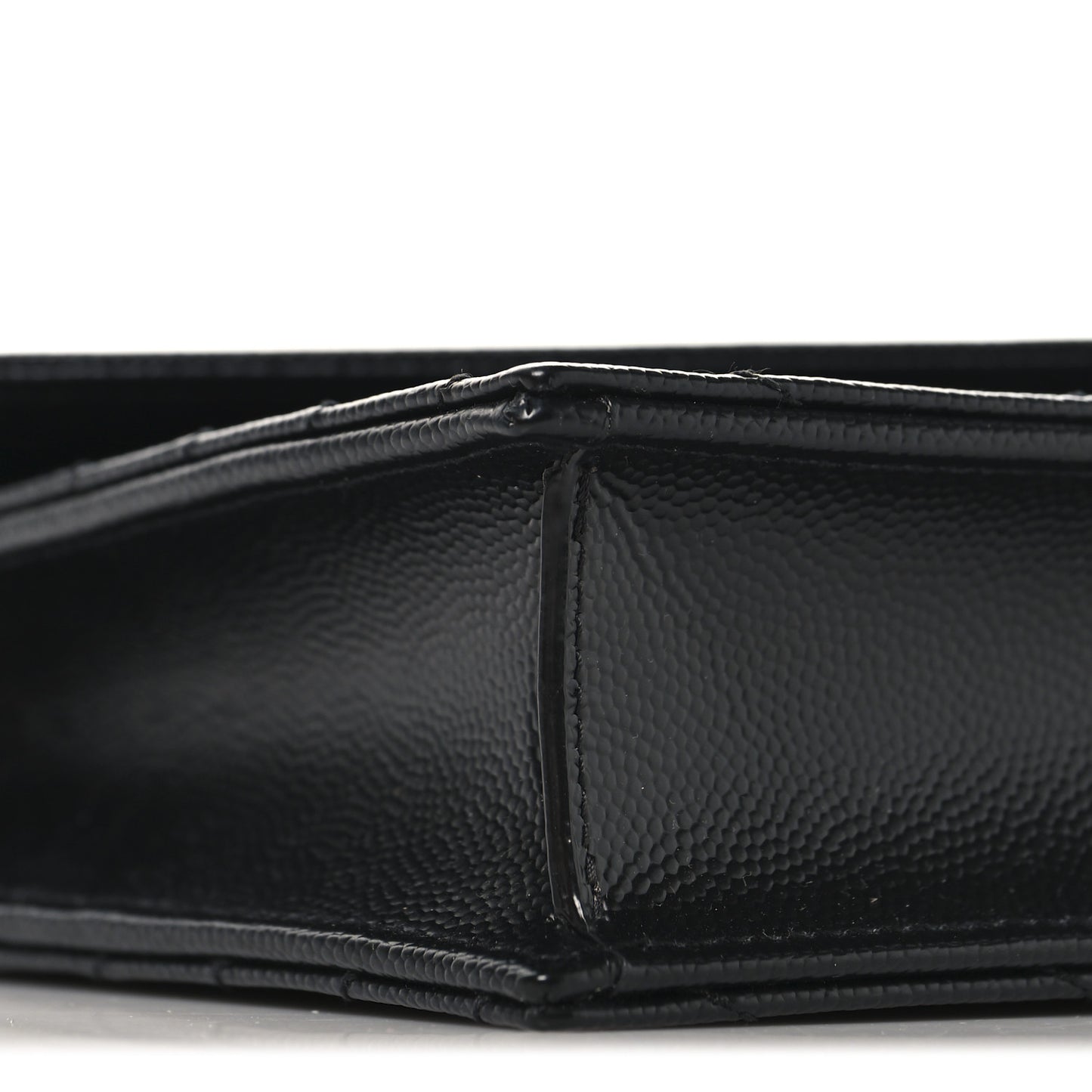 Grain De Poudre Matelasse Chevron Monogram Monochrome Envelope Chain Wallet Black