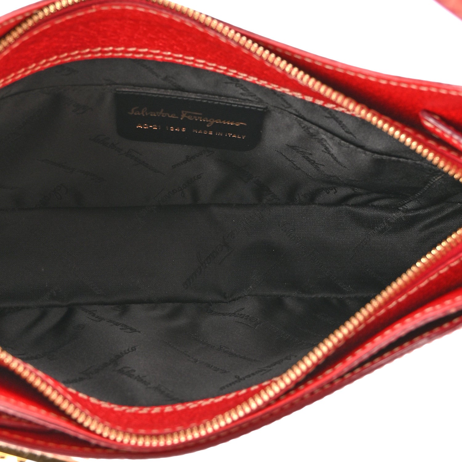 Salvatore Ferragamo Pigskin Gancini Hobo Red 5 of 13