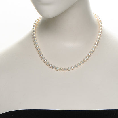 Mikimoto 18K White Gold Pearl 6mm Strand Akoya Necklace 16 2 of 6