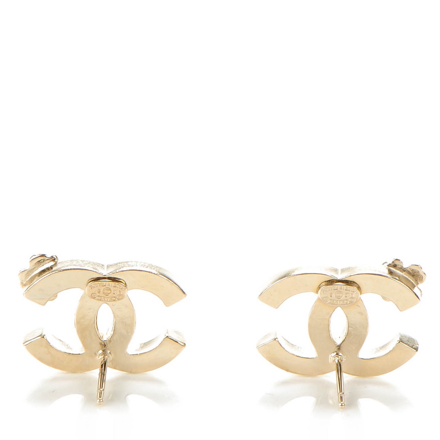 Enamel CC Clover Earrings Black Gold