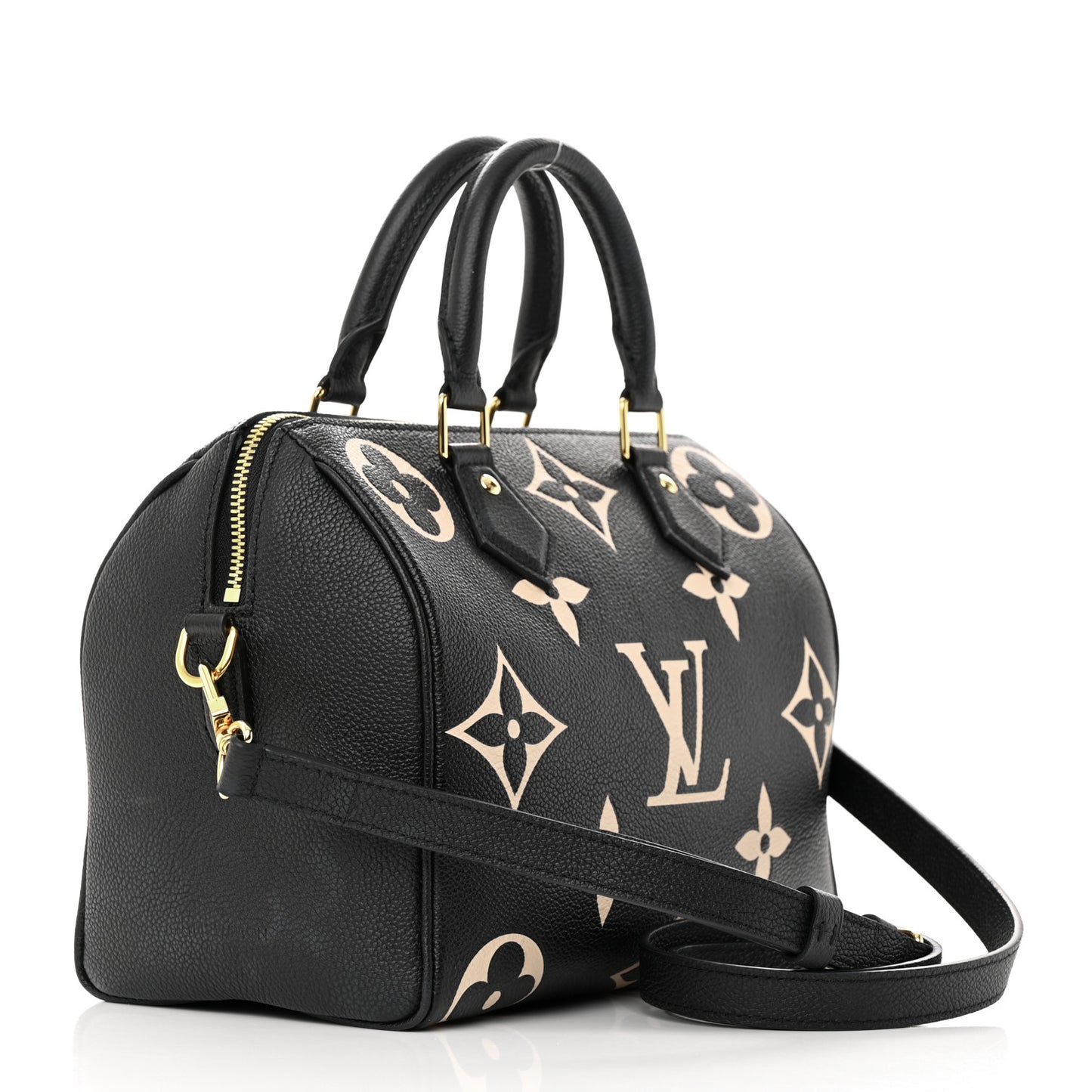 Empreinte Monogram Giant Speedy Bandouliere 25 Black Beige