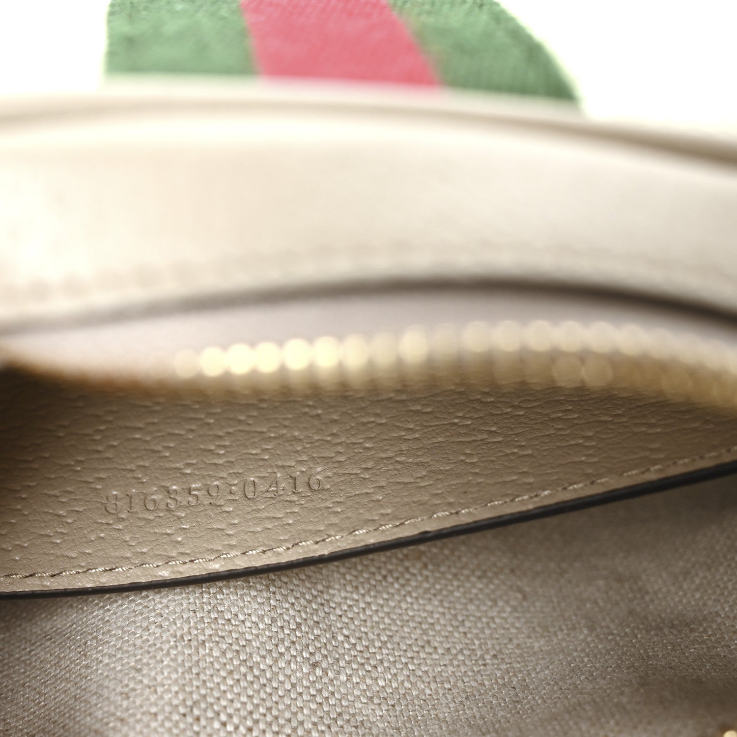 Gucci GG Supreme Monogram Textured Dollar Calfskin Mini Ophidia Shoulder Bag Beige Mystic White Oatmeal 7 of 11